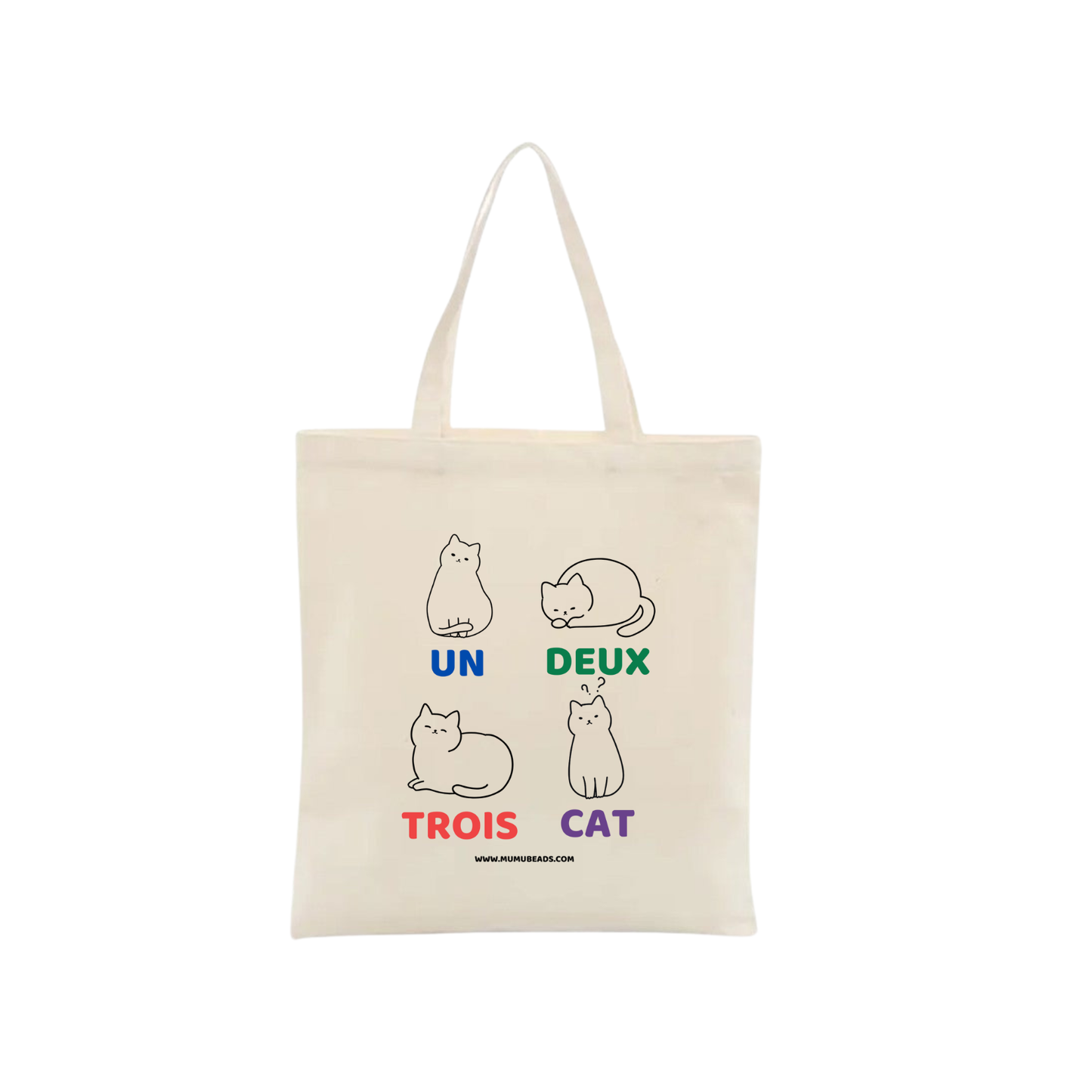 Un Deux Trois Cat Canvas Tote