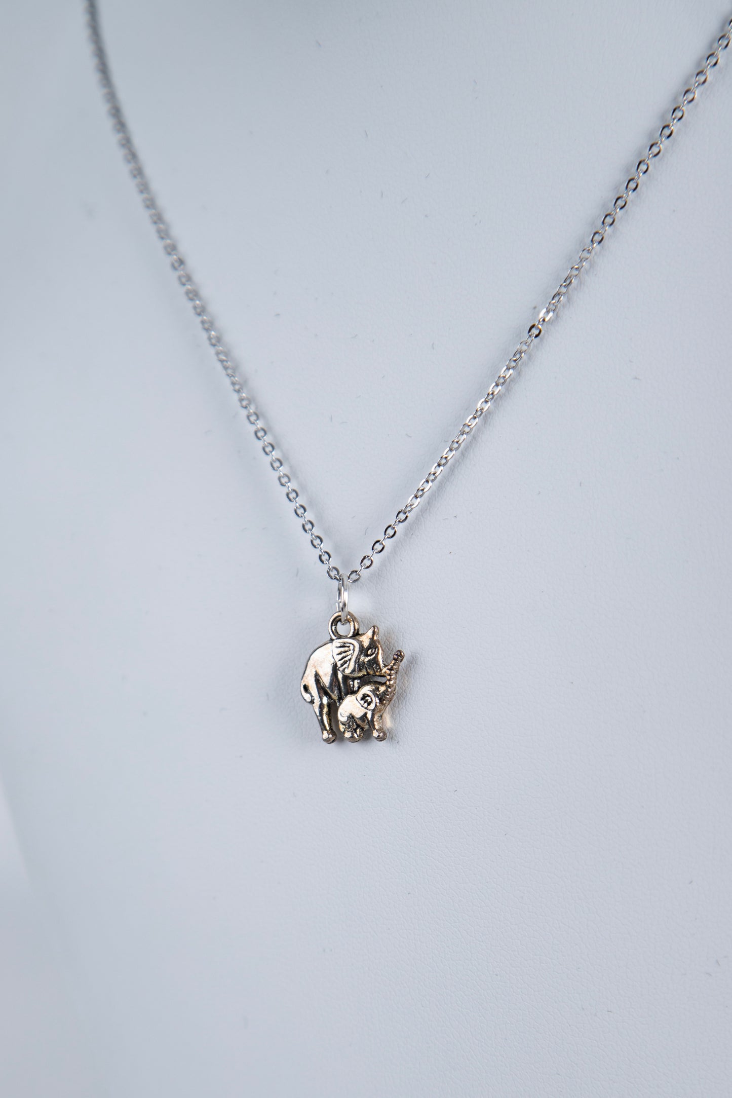 Momma and Baby Elephant Necklace