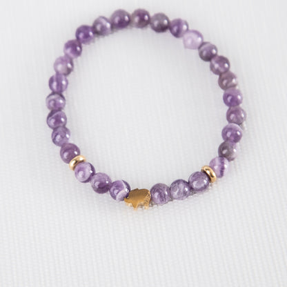 Amethyst bracelet with elephant charm