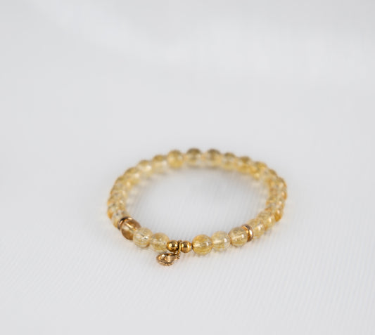 Citrine bracelet with crescent moon charm