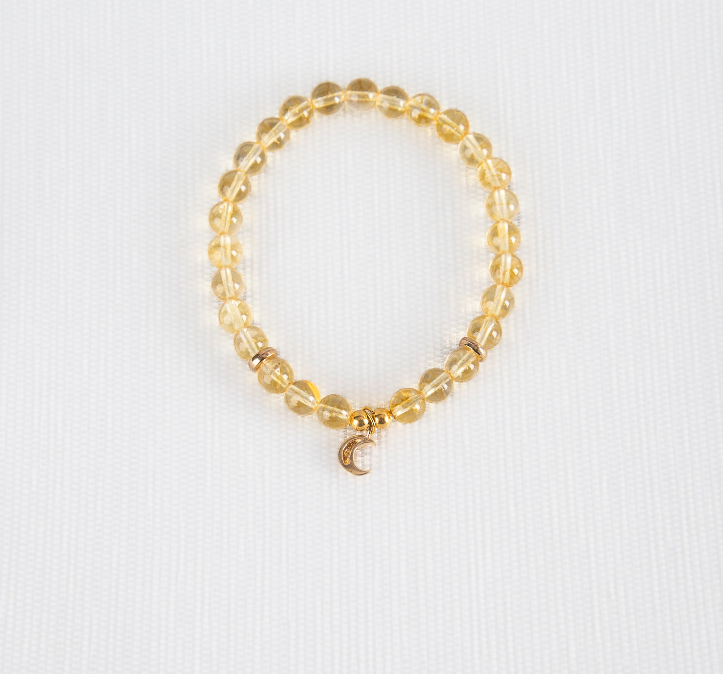 Citrine bracelet with crescent moon charm