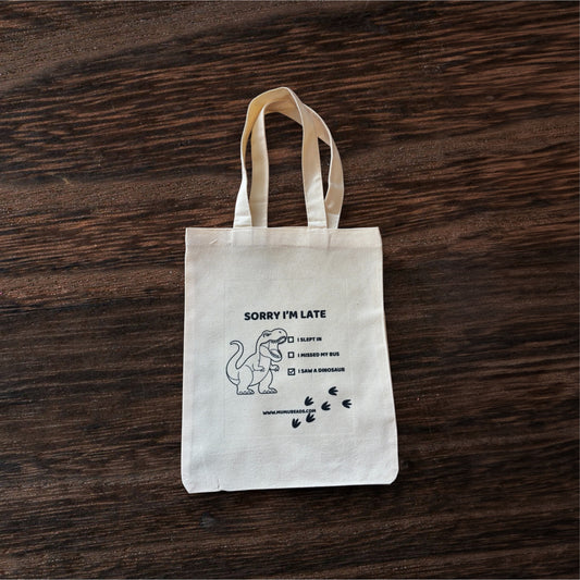 Sorry I'm late (Dino) Canvas Tote