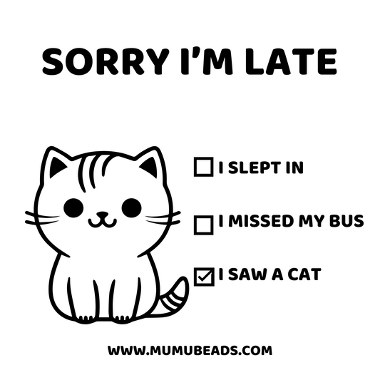 Sorry I'm Late (Cat) Canvas Tote