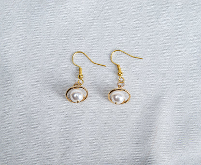 Pearl Saturn Earrings