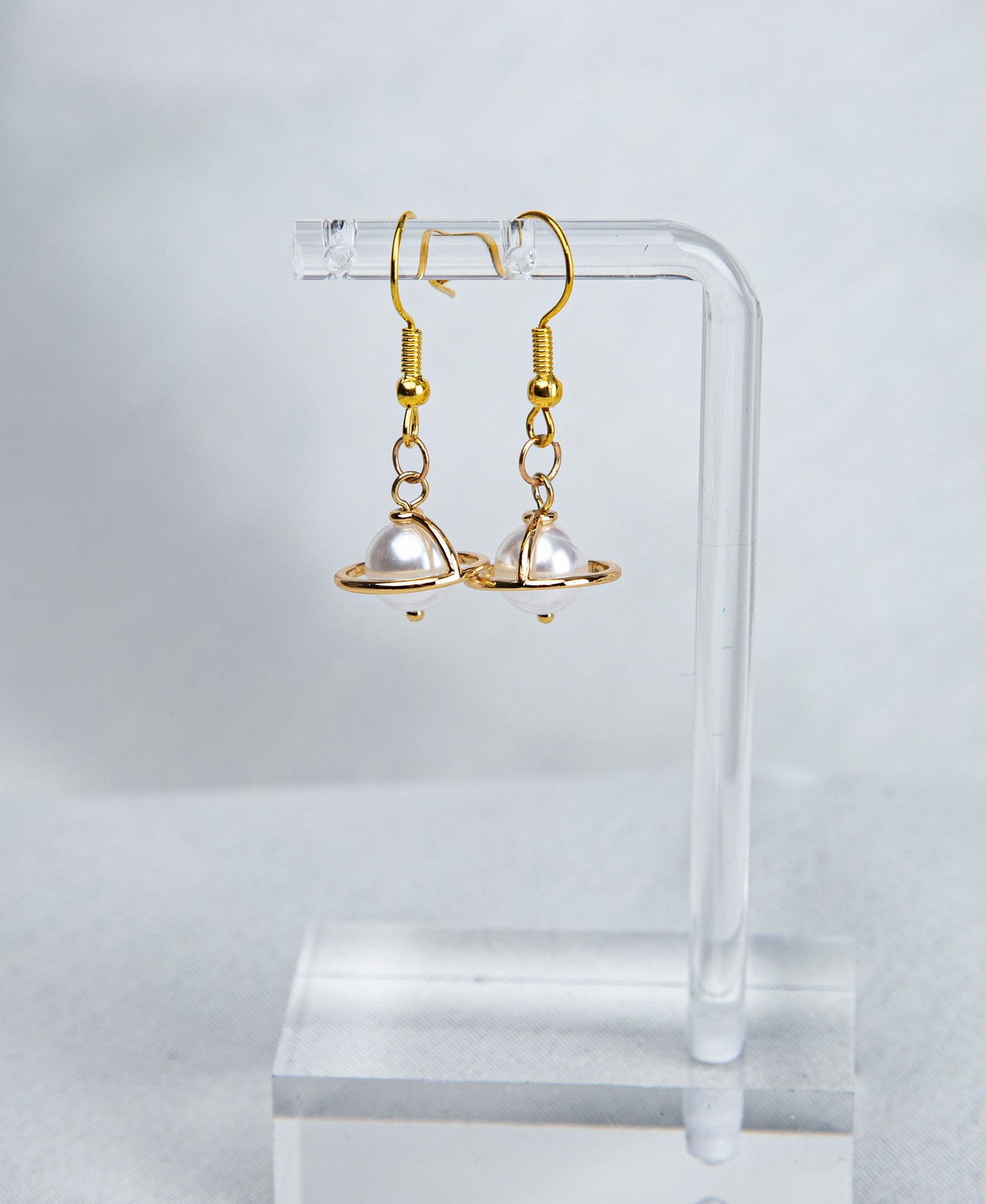 Pearl Saturn Earrings