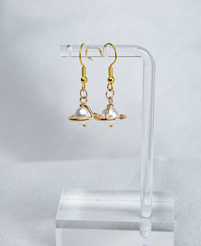 Pearl Saturn Earrings