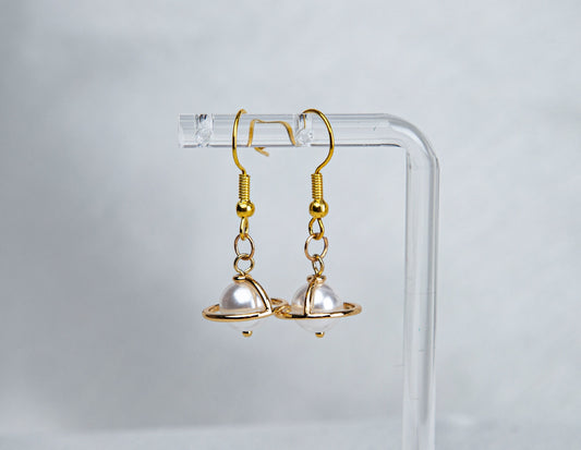 Pearl Saturn Earrings